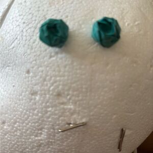 Sky Blue Flower Stud Earrings Jewelry Rose Floral y2k vintage rare accessory